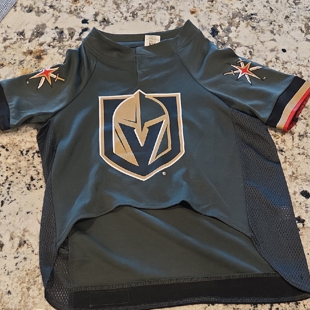 NHL Dog Dark Gray and Gold Jersey
